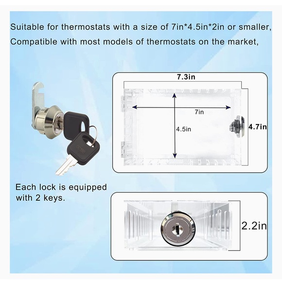 Universal Thermostat Lock Box with Key - Picture 3 of 4